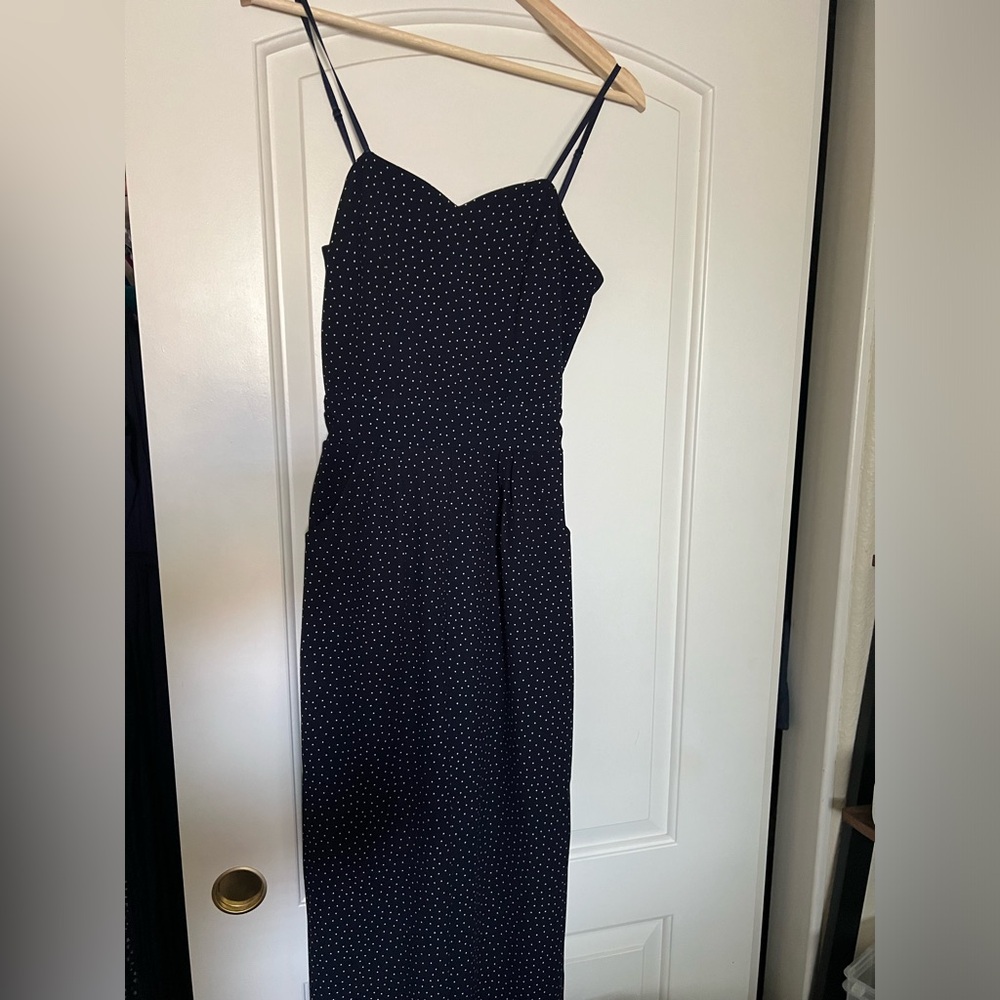 Dark blue polka dot jumpsuit